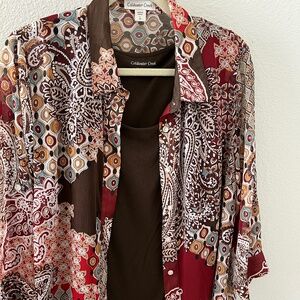 Classic Coldwater Creek sheer tunic & coordinating tank